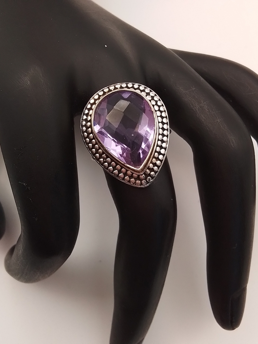 925 Silver Semi-precious Stones Ring, Size 7